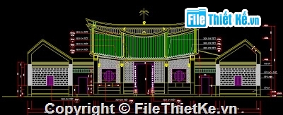Bản vẽ autocad,file thiết kế đình chùa,đình chùa cổ,chùa Phúc Kiến